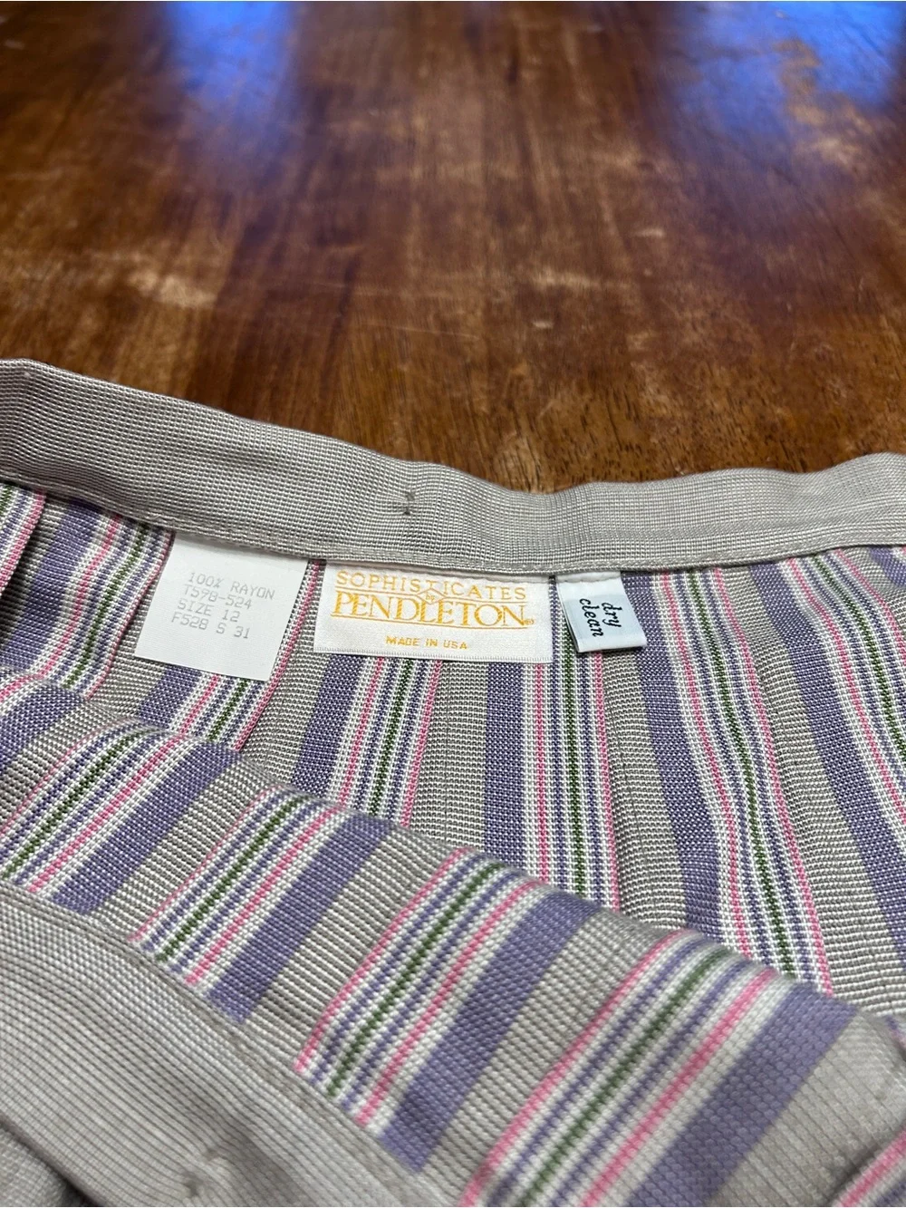 1980s/90s vintage Pendleton pleated purple plaid midi skirt